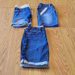 3 denim stretch shorts different brands size 10